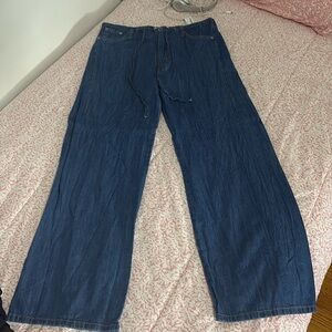Zara Blue Wide-Leg Pants Medium